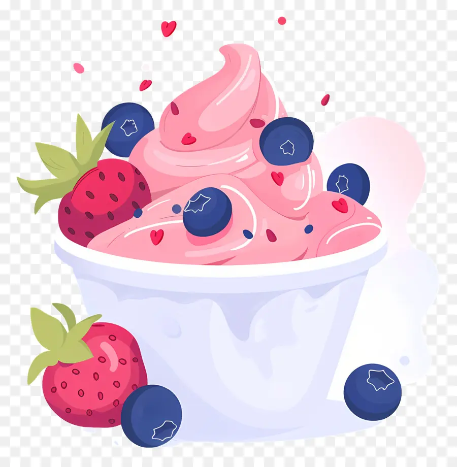 Frozen Yogurt，Sorvete De Morango PNG