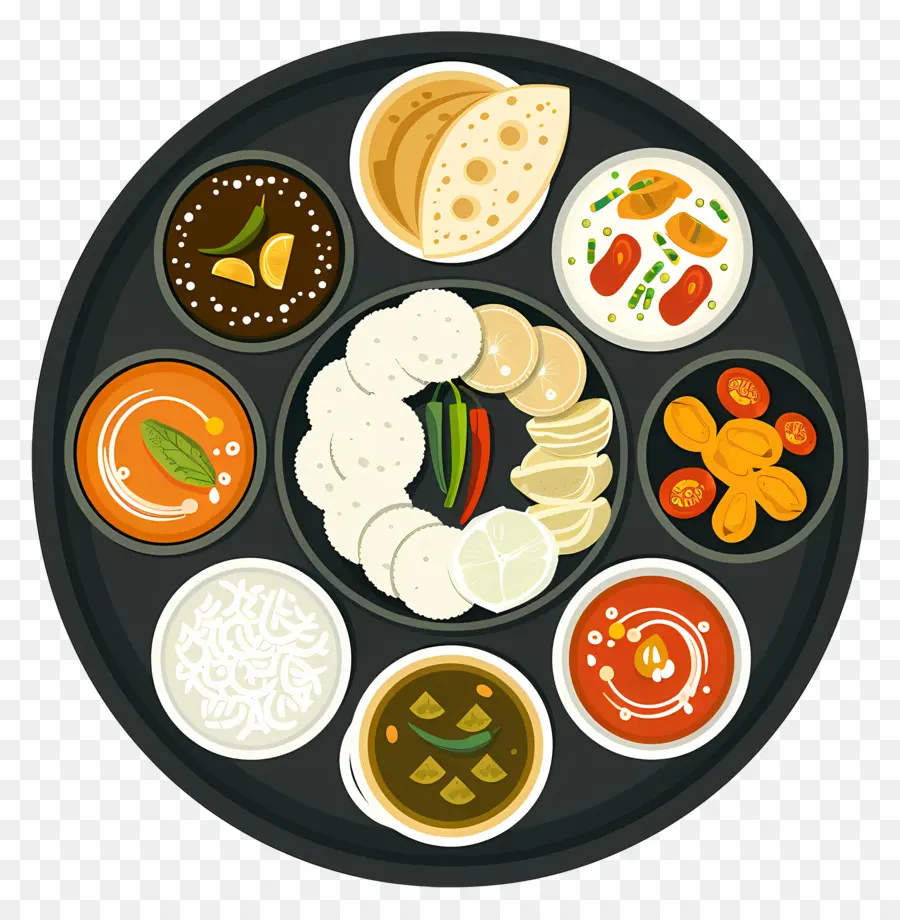 Thali Indiano，Comida Indiana PNG