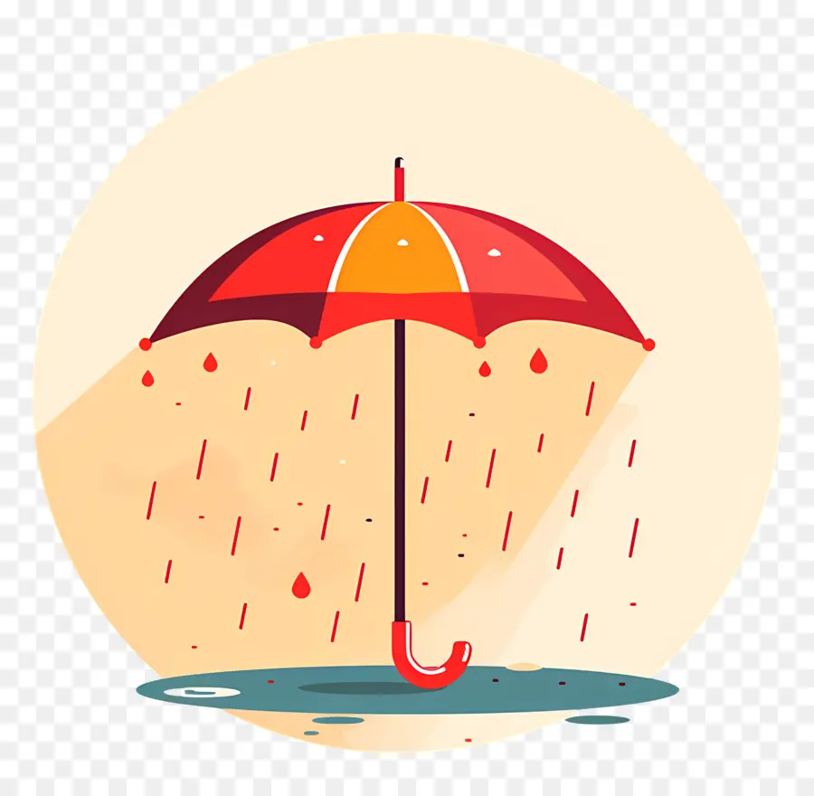 Guarda Chuva Vermelho，Gotas De Chuva PNG