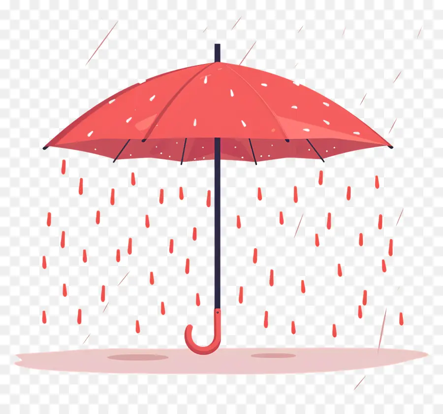 Guarda Chuva Vermelho，Gotas De Chuva PNG