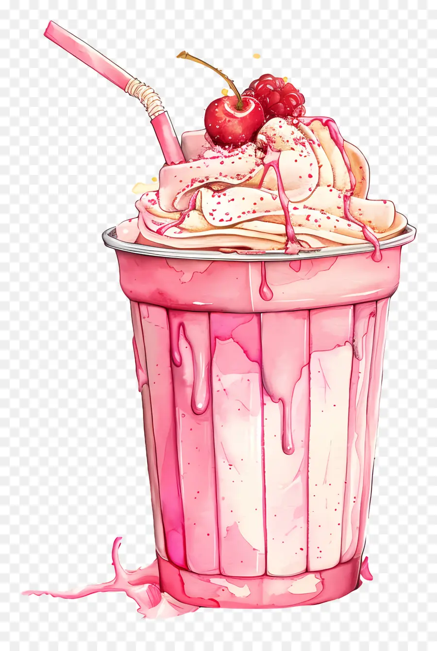 Copo De Milkshake，Milkshake Rosa PNG