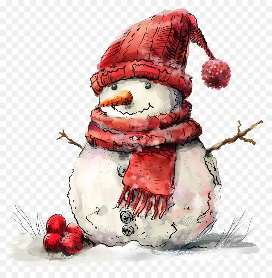 Boneco De Neve，Aquarela PNG