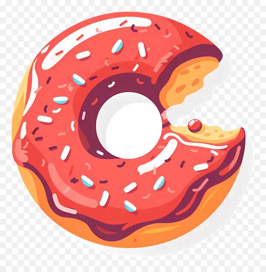 Donut Mordido，Donut Rosa PNG