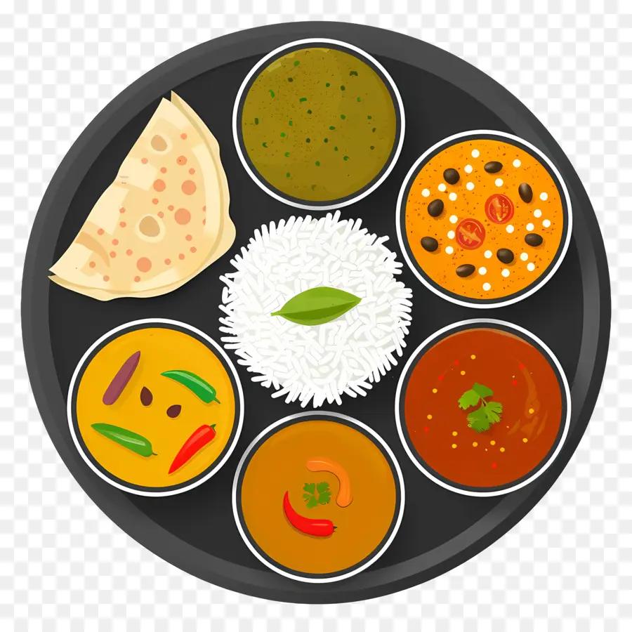 Thali Indiano，Comida Indiana PNG