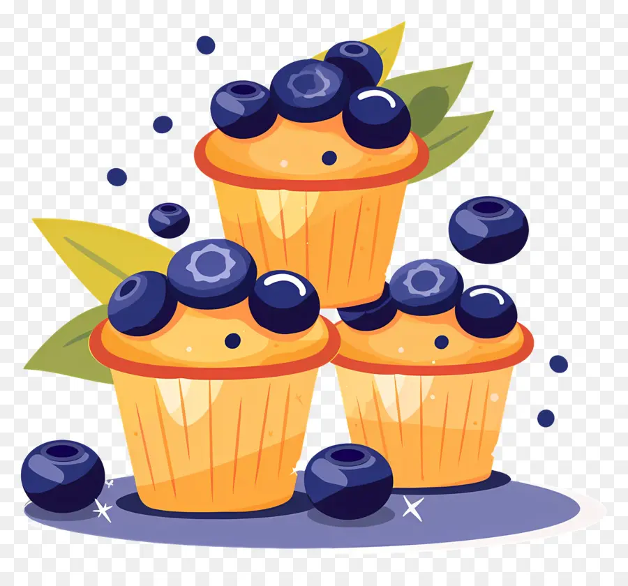 Queques，Muffins De Mirtilo PNG