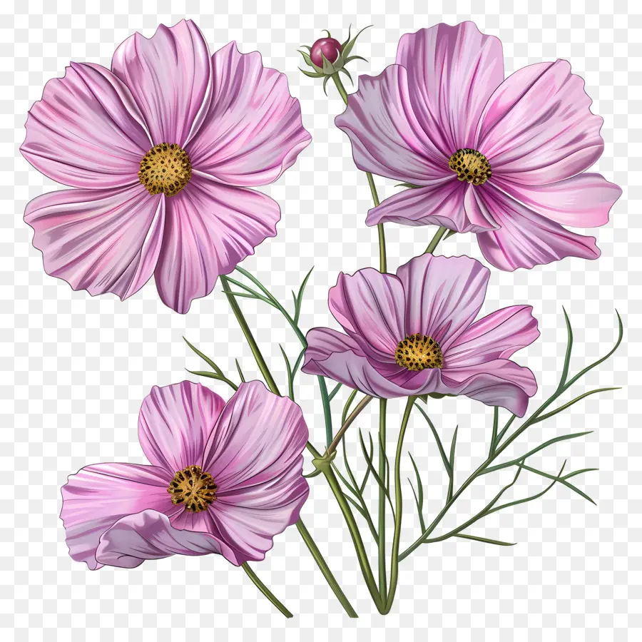 Cosmos Flor，Flores Cor De Rosa PNG