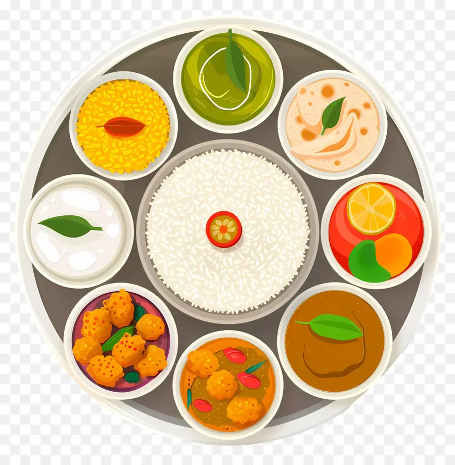 Thali Indiano，Comida Indiana PNG