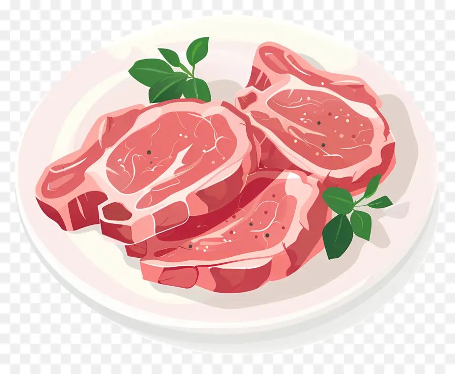 Costeletas De Porco，Carne Crua PNG