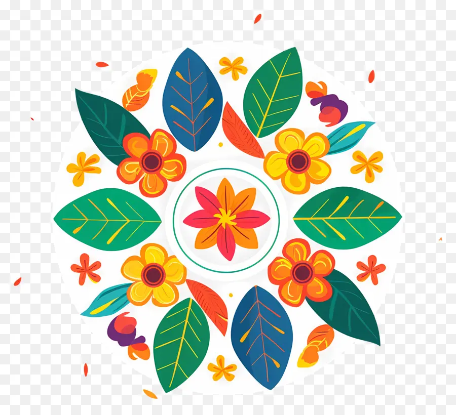 Onam Pookalam，Floral Padrão PNG