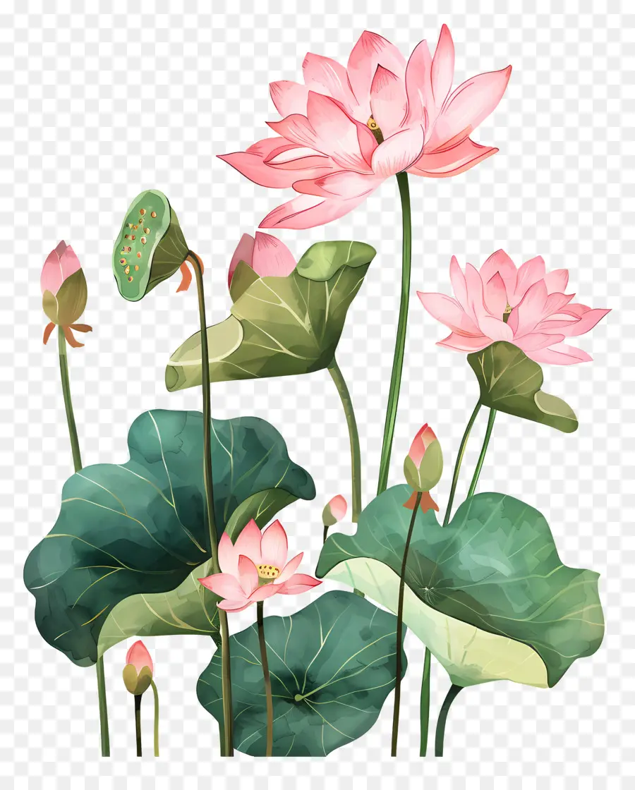 Flores De Lótus，Flor De Lótus Rosa PNG