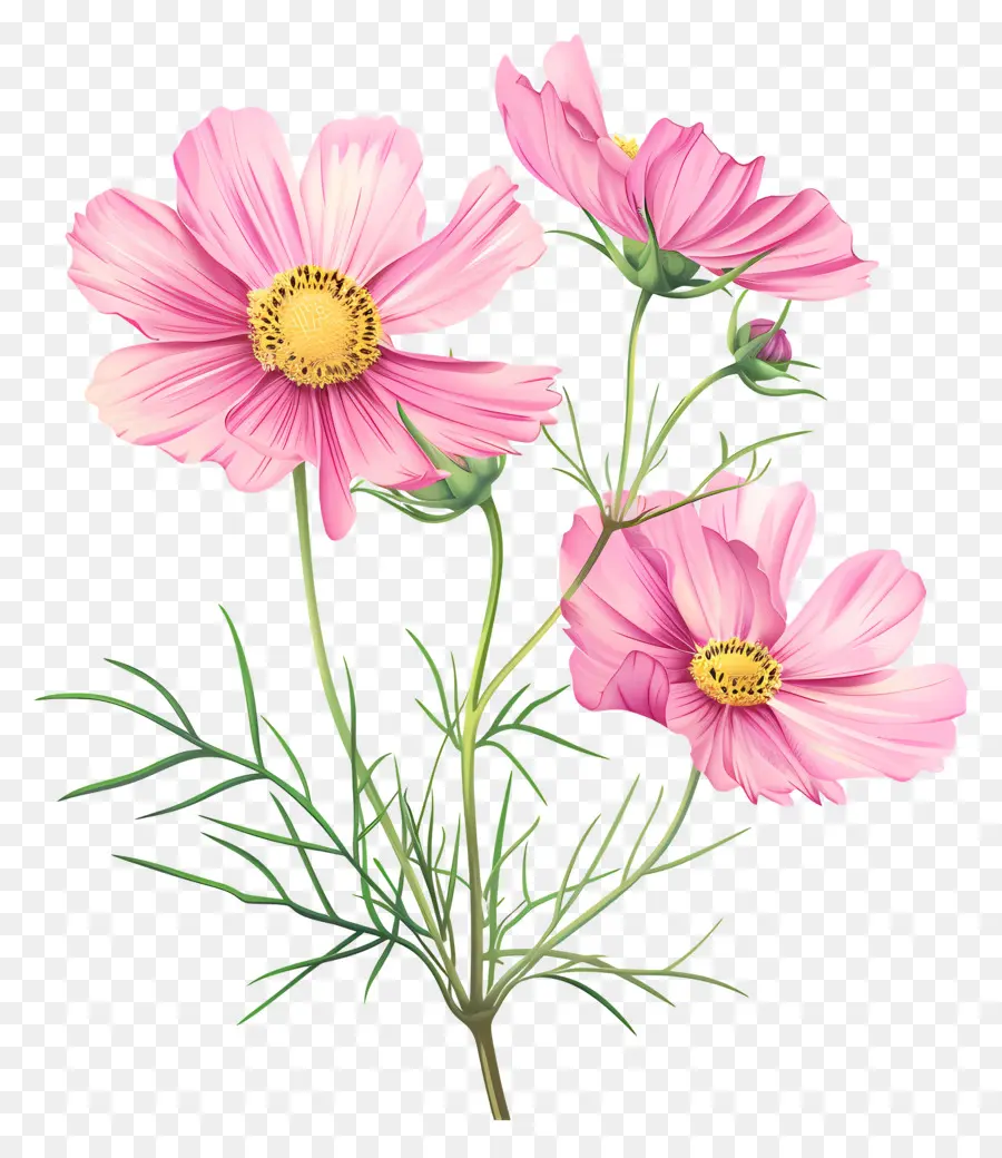 Cosmos Flor，Flores Cor De Rosa PNG