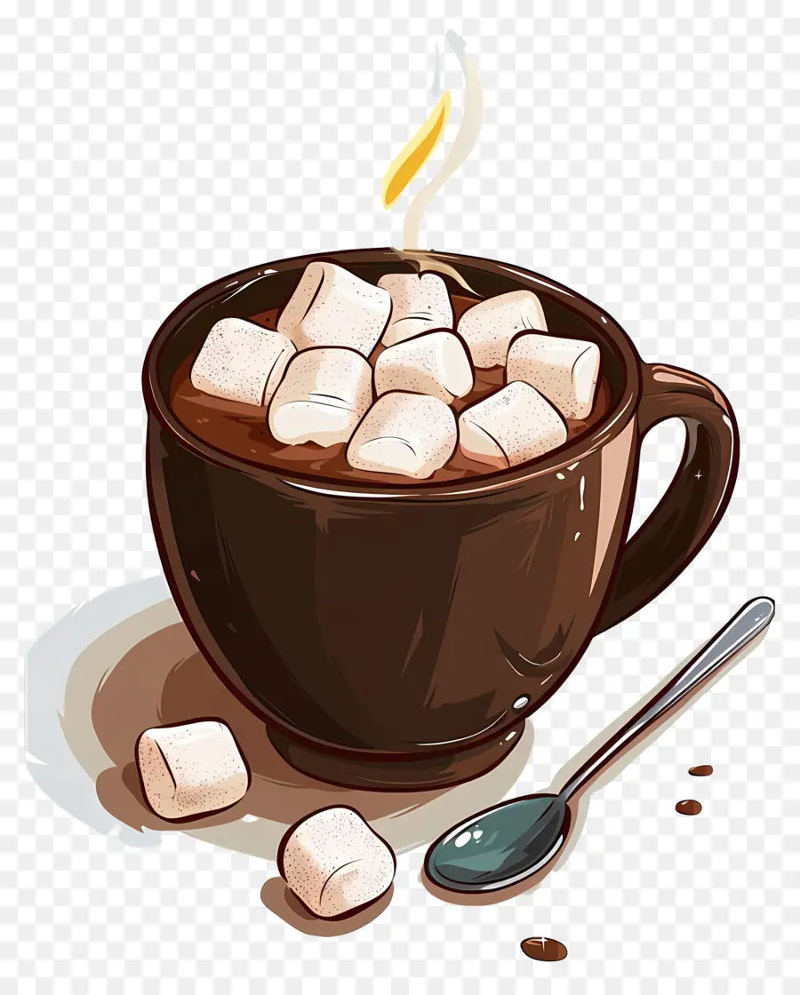 Chocolate Quente，Chocolate Quente Com Marshmallow PNG