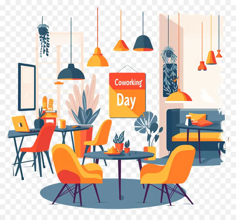 Dia Internacional Do Coworking，Um Design Interior Moderno PNG