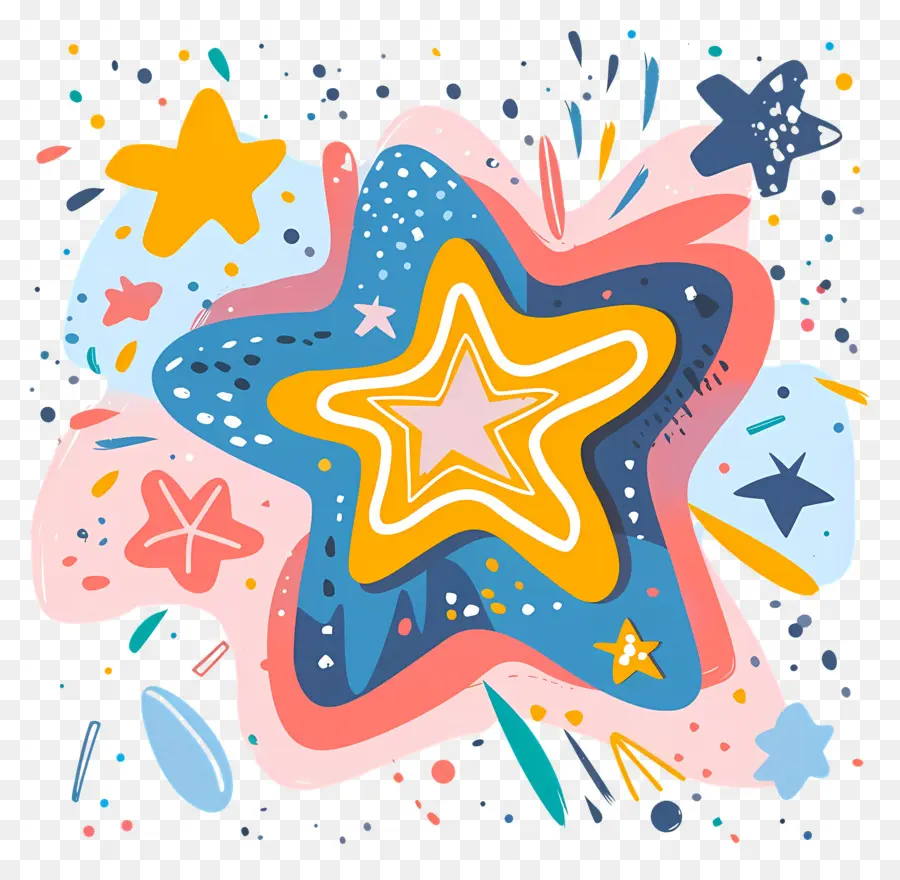 Doodle Estrelas，Estrelas PNG