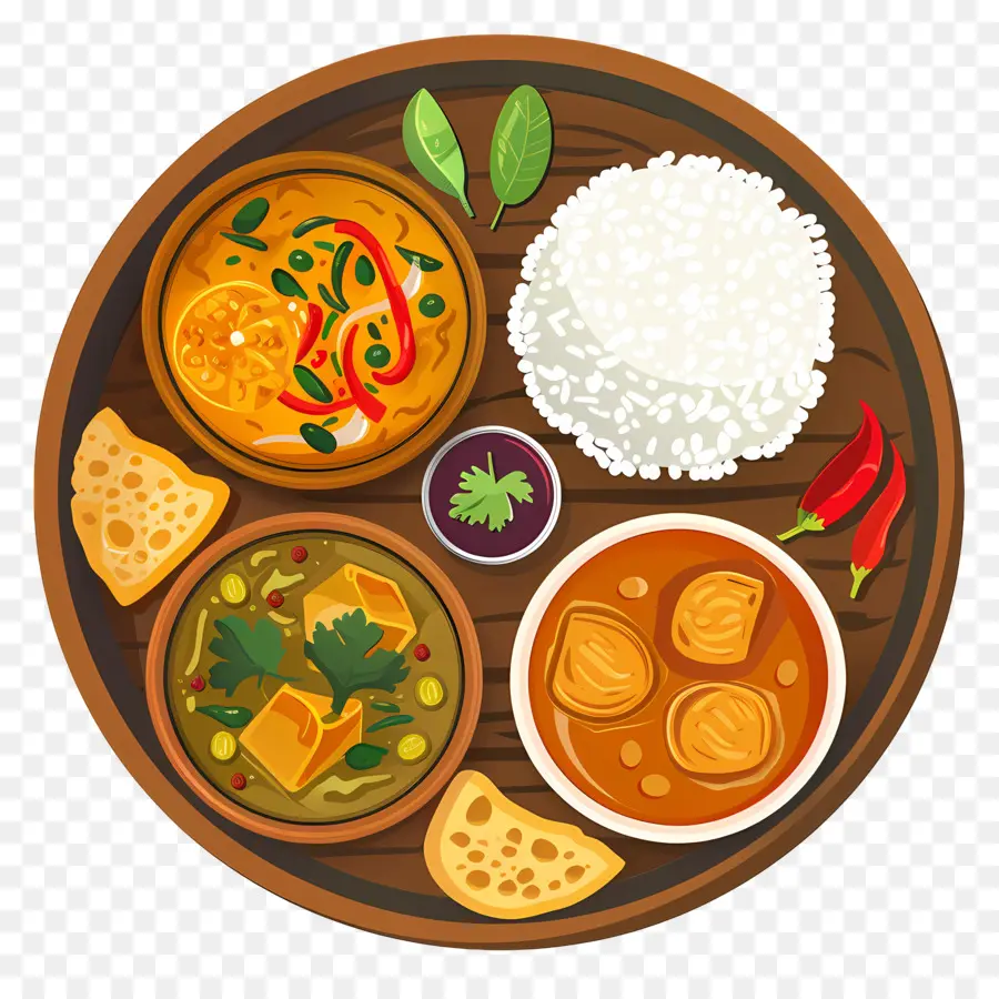 Thali Indiano，Comida Indiana PNG