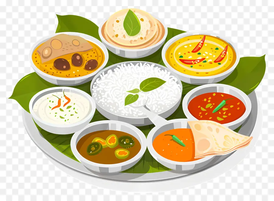 Thali Indiano，Comida Indiana PNG