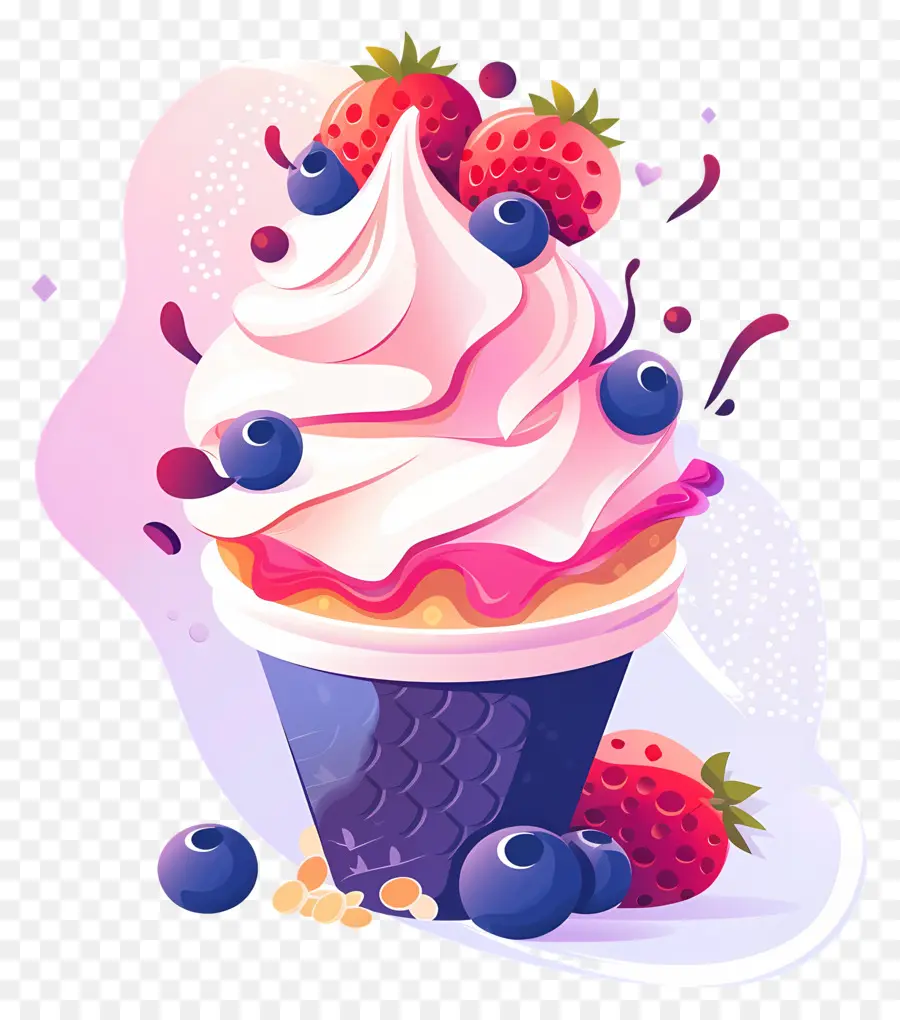 Frozen Yogurt，Cupcake PNG