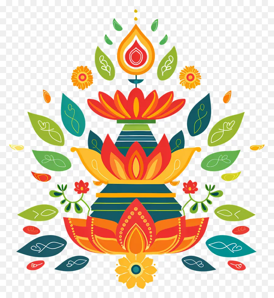 Onam Pookalam，Design Floral PNG