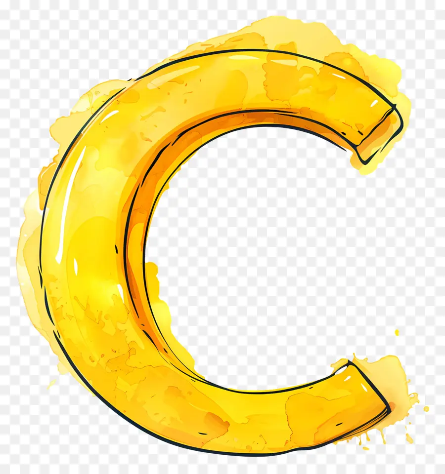 Carta C，Amarelo PNG