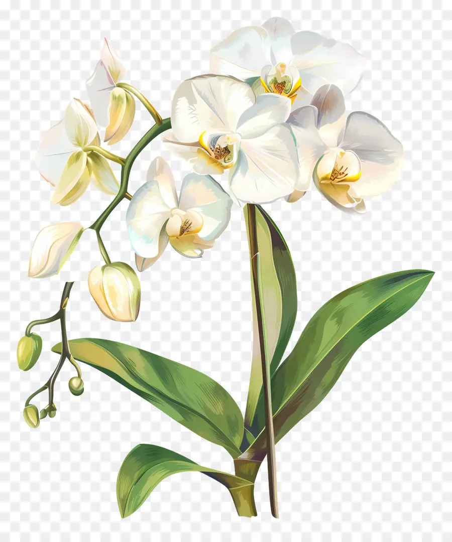 Orquídea，White Orchid PNG