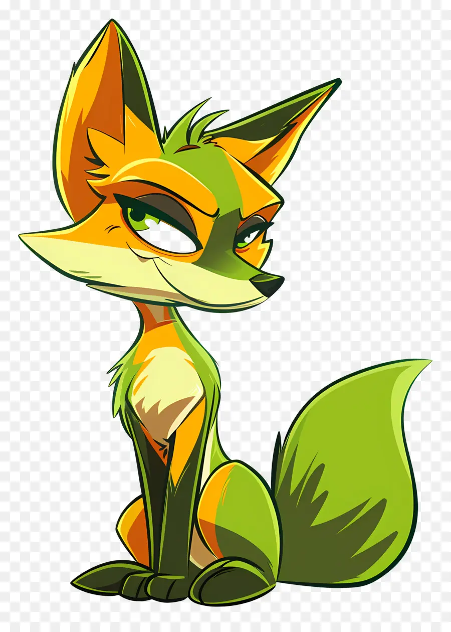 Desenho Animado Da Fox，Verde Fox PNG