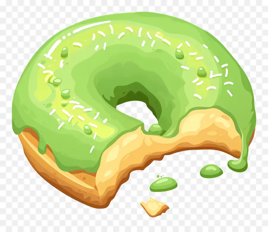 Donut Mordido，Donut Verde PNG