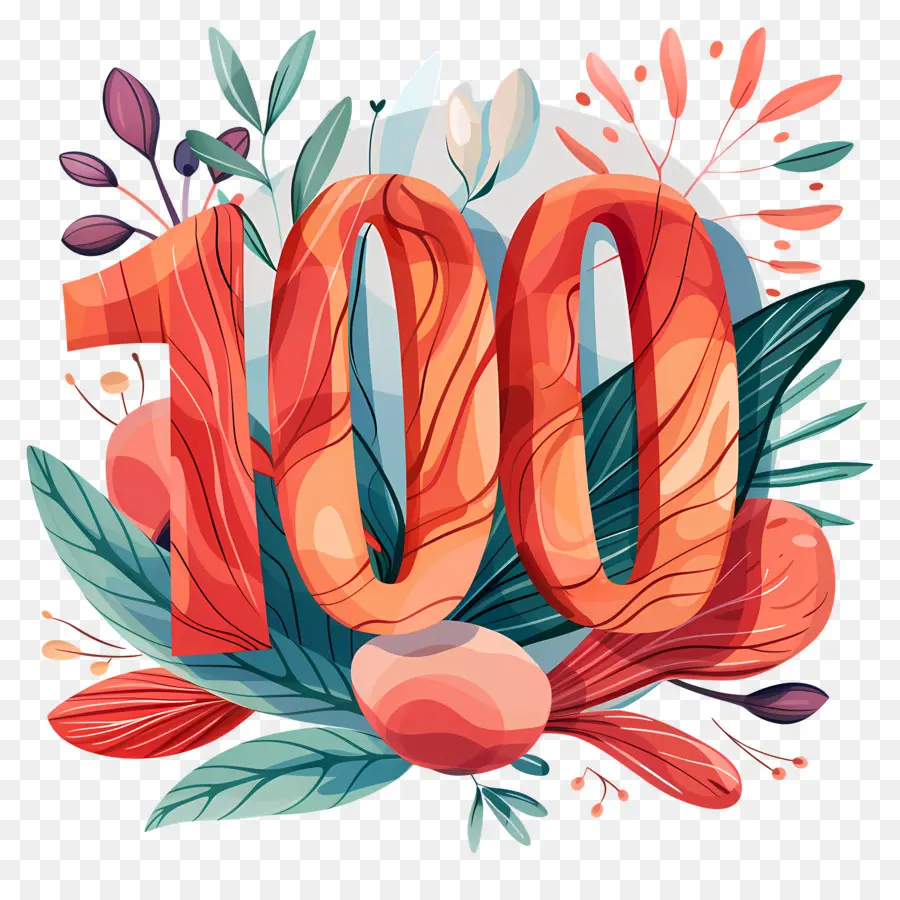 Número 100，Vermelho PNG