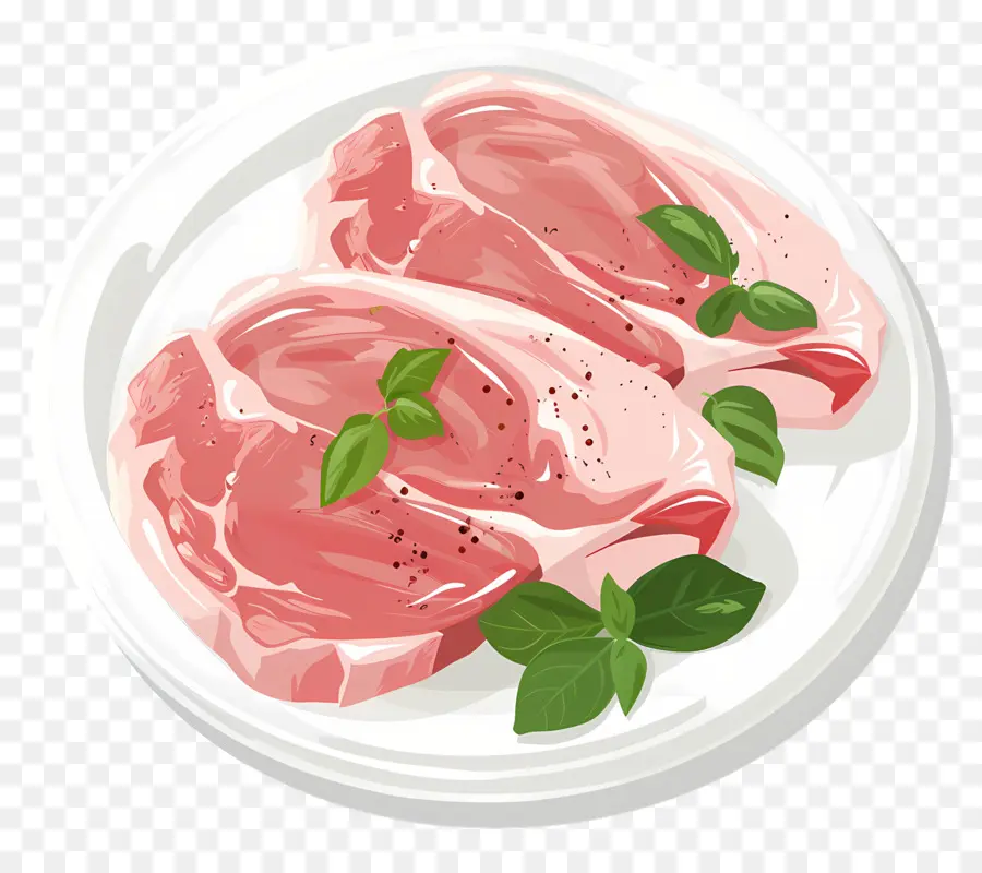 Costeletas De Porco，Carne Crua PNG