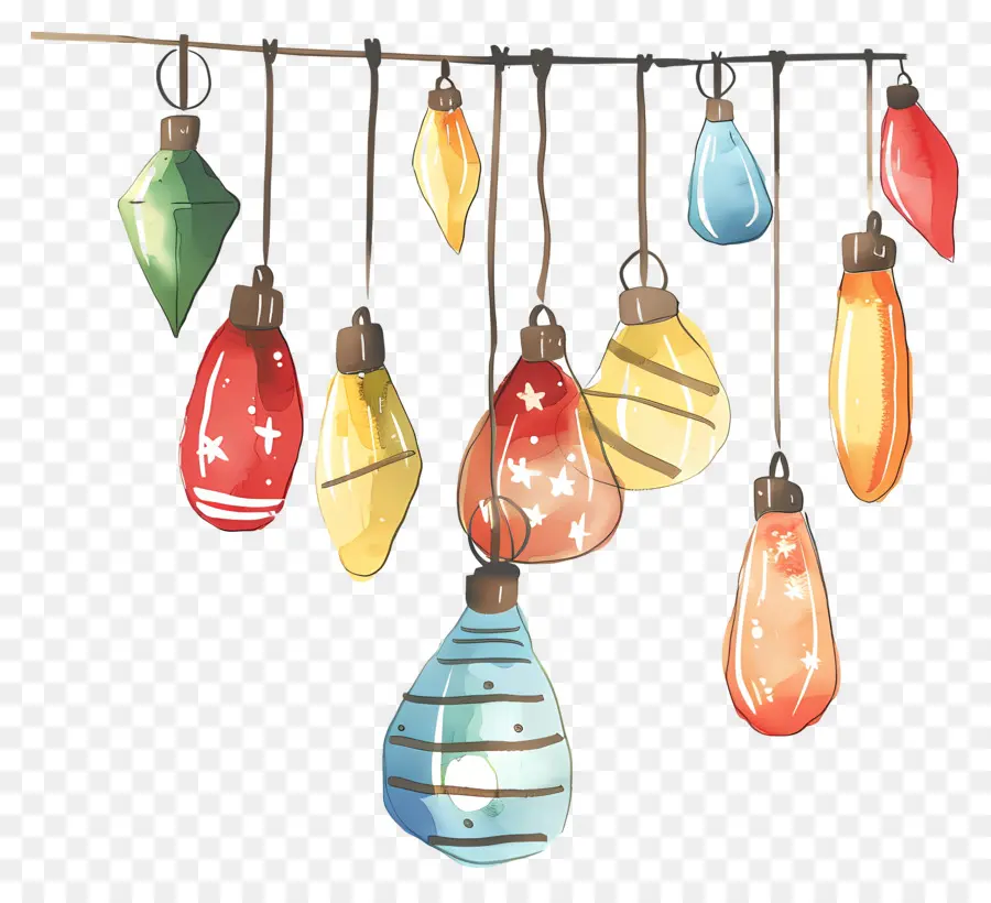 Luzes De Natal，Ornamentos PNG