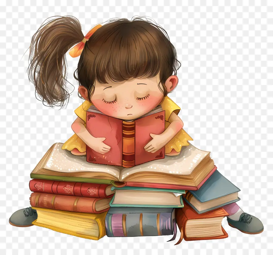 Livros，Young Girl PNG