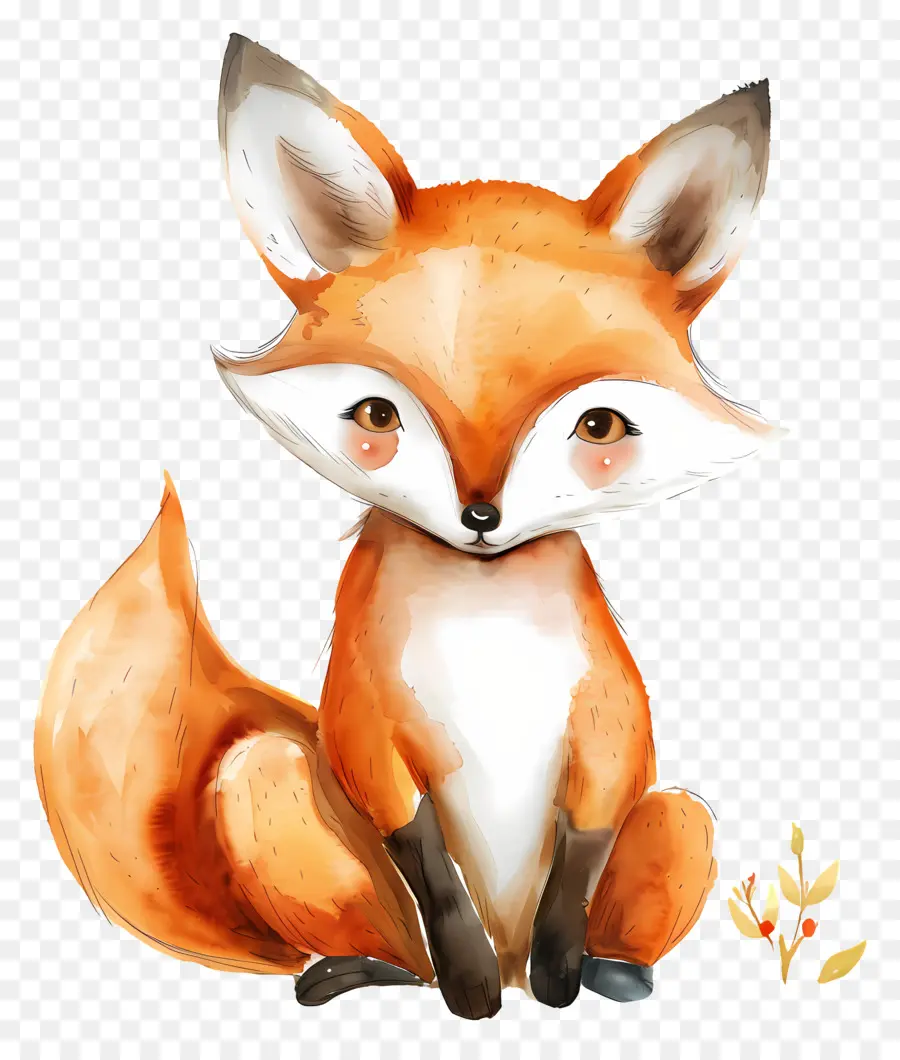 Fox，Pintura Em Aquarela PNG