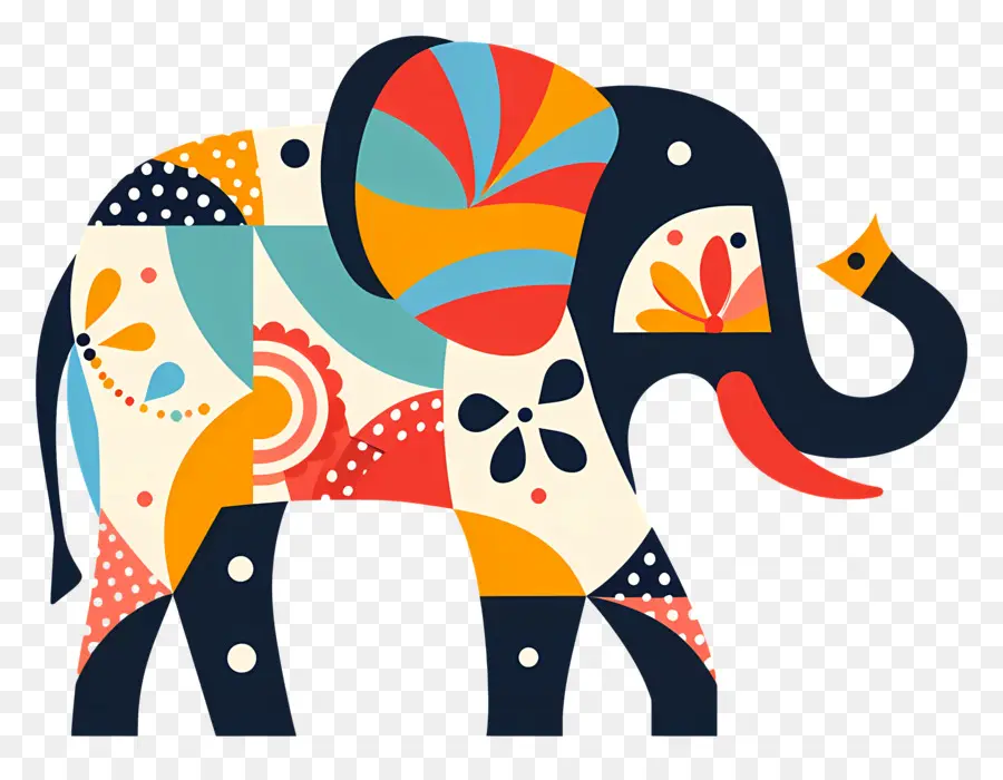 Elefante Decorado，Elefante PNG