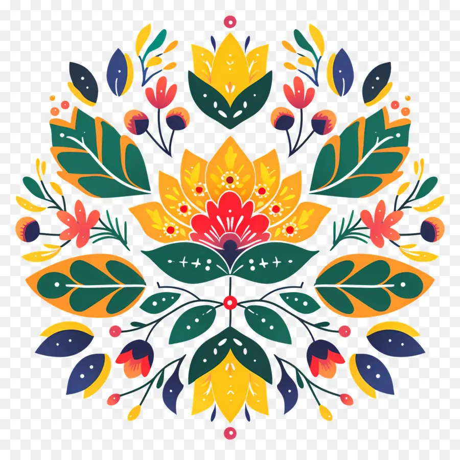 Rangoli Floral，Design Floral PNG