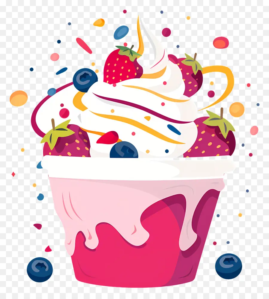 Frozen Yogurt，Cupcake PNG