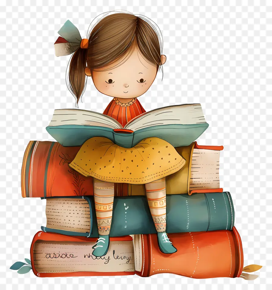 Livros，Young Girl PNG