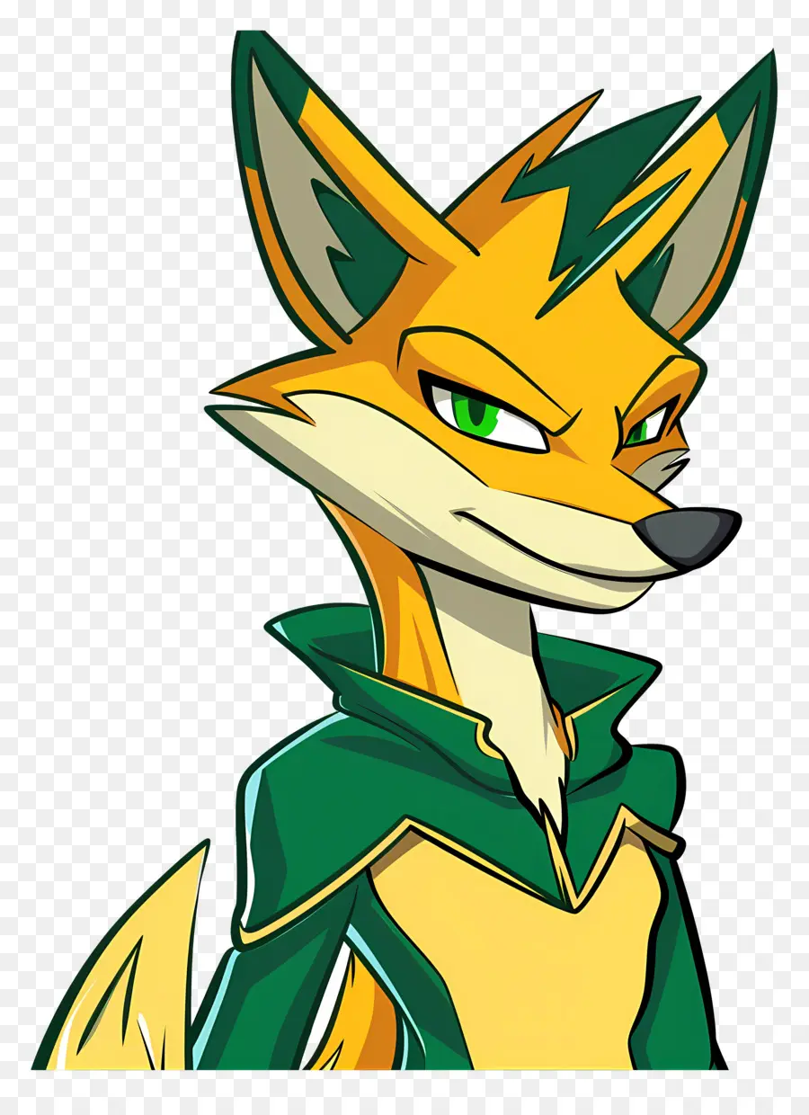 Desenho Animado Da Fox，Olhos Verdes Brilhantes PNG