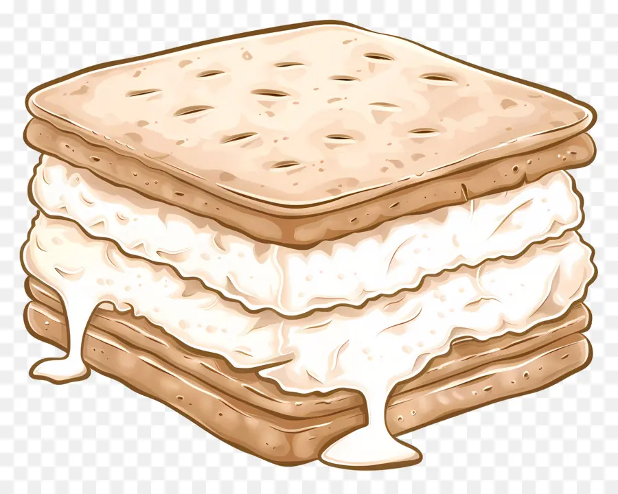 Ice Cream Sandwich，Cartoon PNG