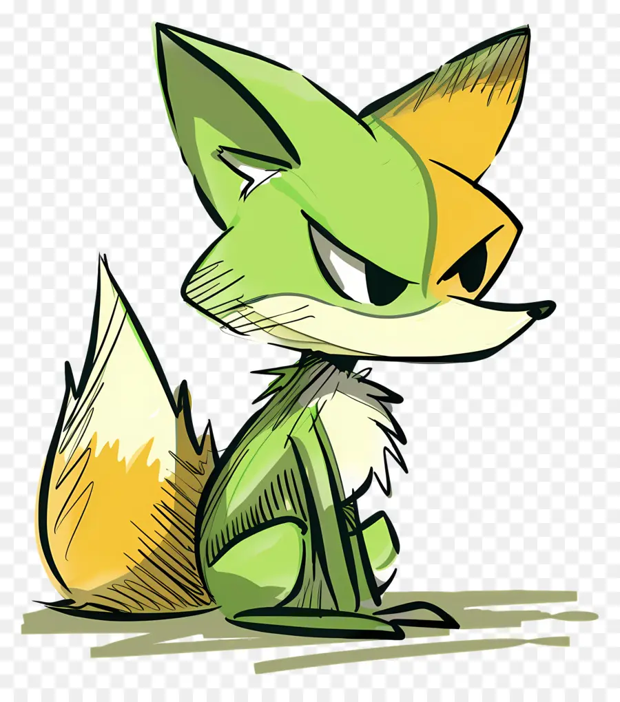 Desenho Animado Da Fox，Verde Fox PNG