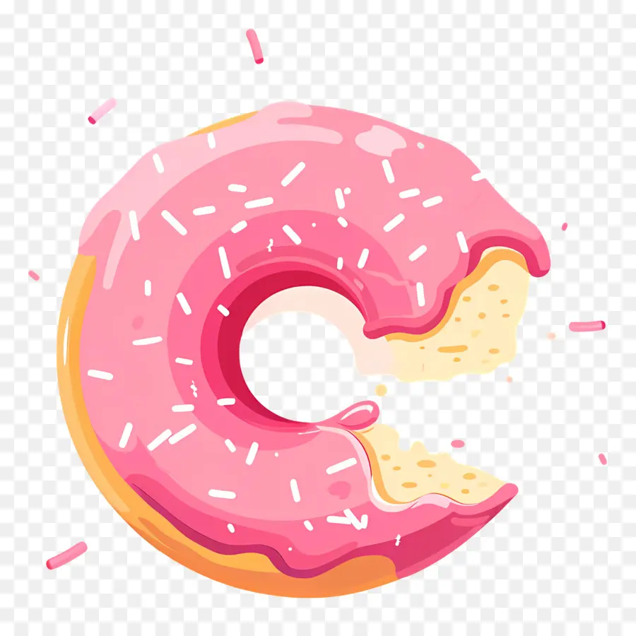 Donut Mordido，Donut Rosa PNG