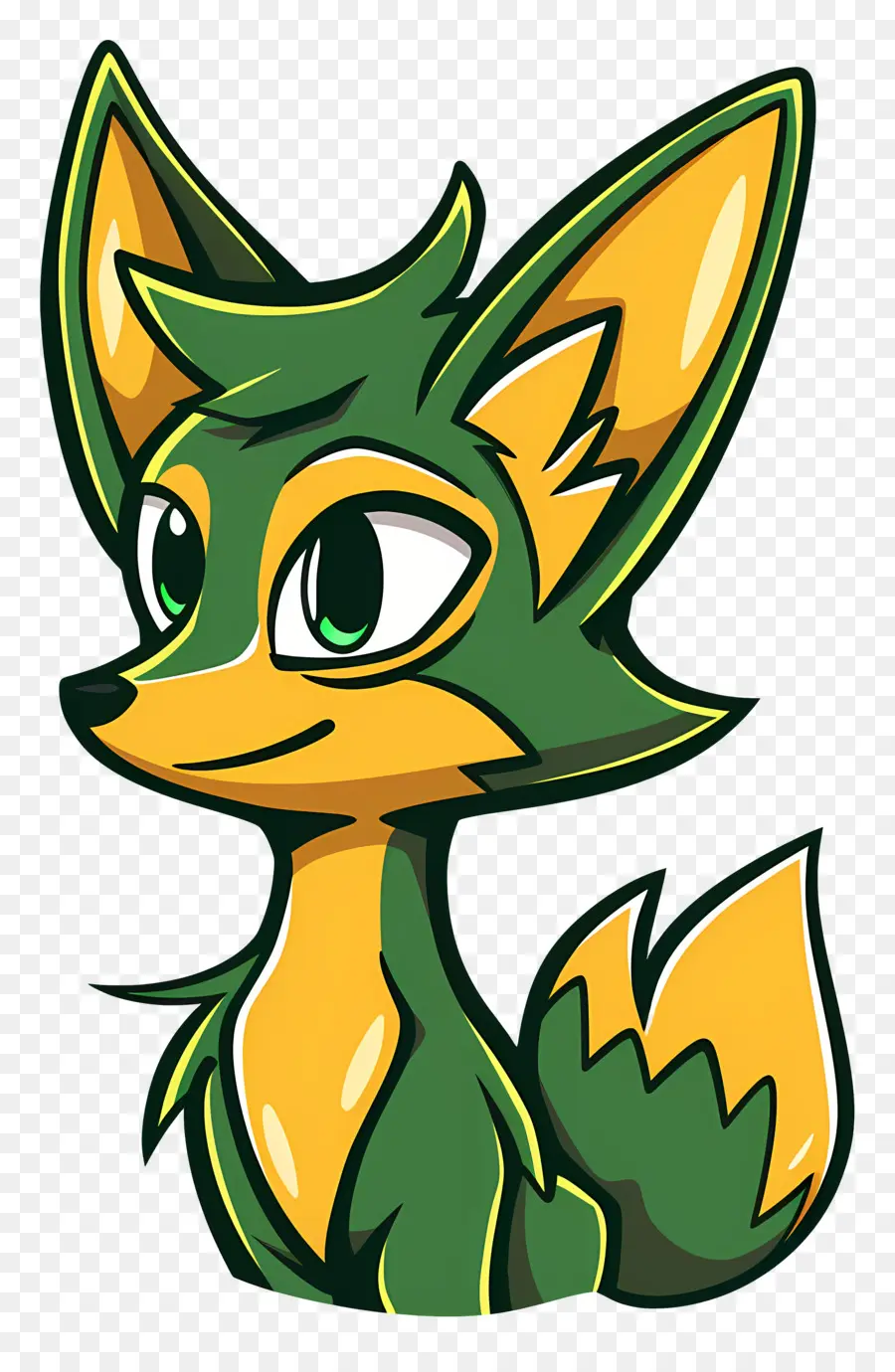 Desenho Animado Da Fox，Verde E Amarelo PNG