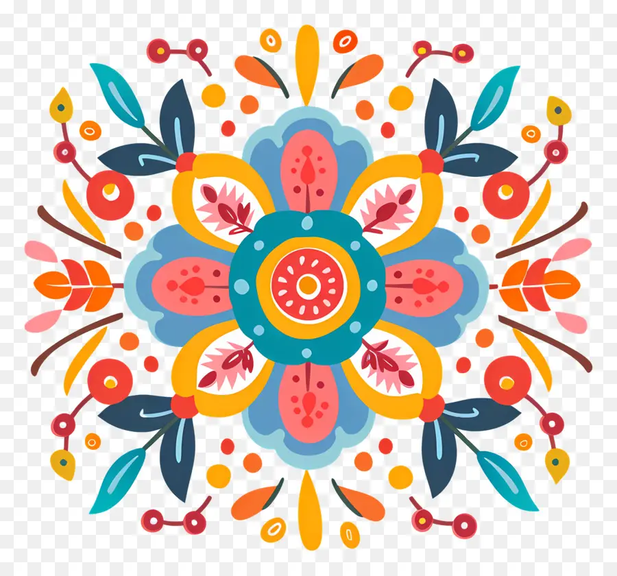 Rangoli Floral，Flor PNG