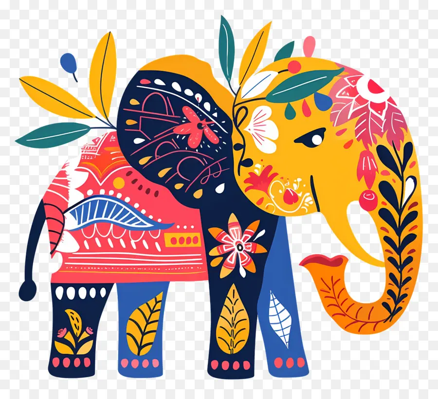 Elefante Decorado，Elefante PNG