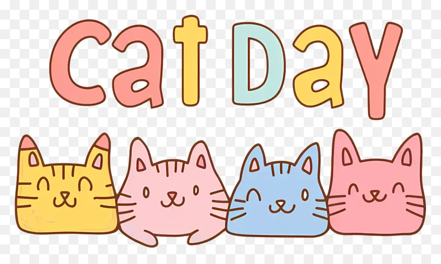 Internacional De Gato Dia，Dos Desenhos Animados De Gatos PNG