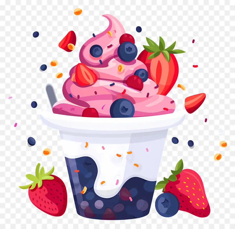 Frozen Yogurt，Sorvete De Frutas PNG