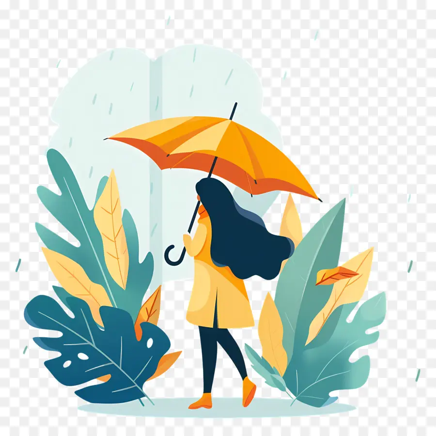 Mulher Segurando Guarda Chuva，Mulher Com Guarda Chuva PNG