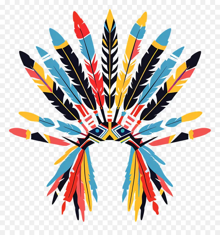 Toucado Tribal，Cocar De Plumas PNG