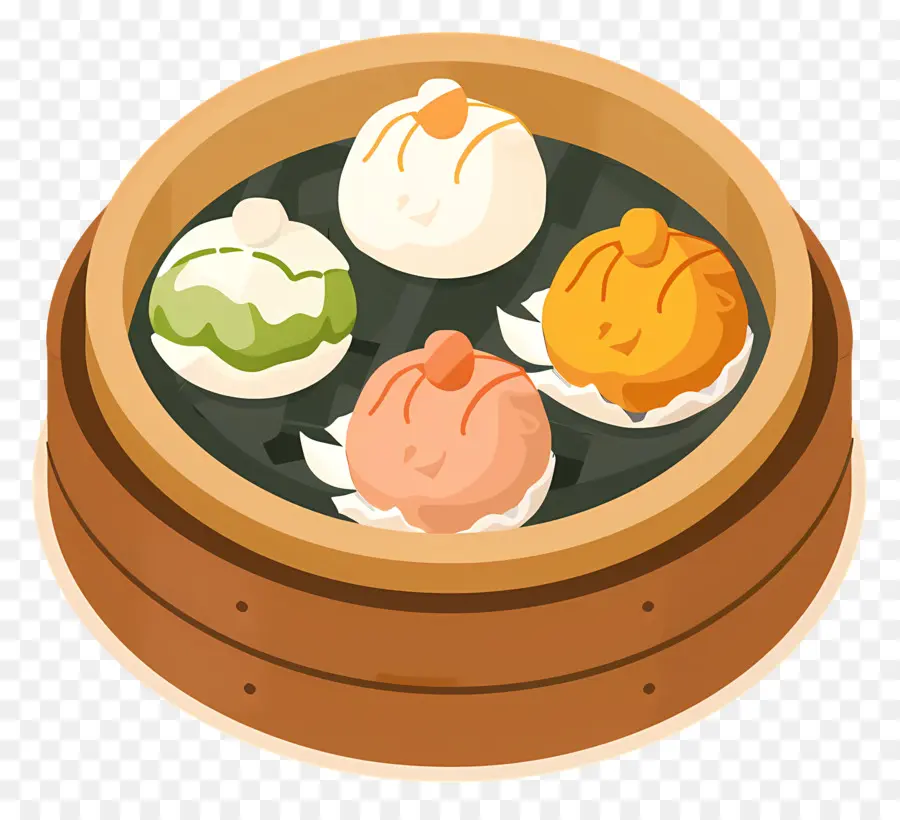 Dim Sum，Bolinhos Chineses PNG