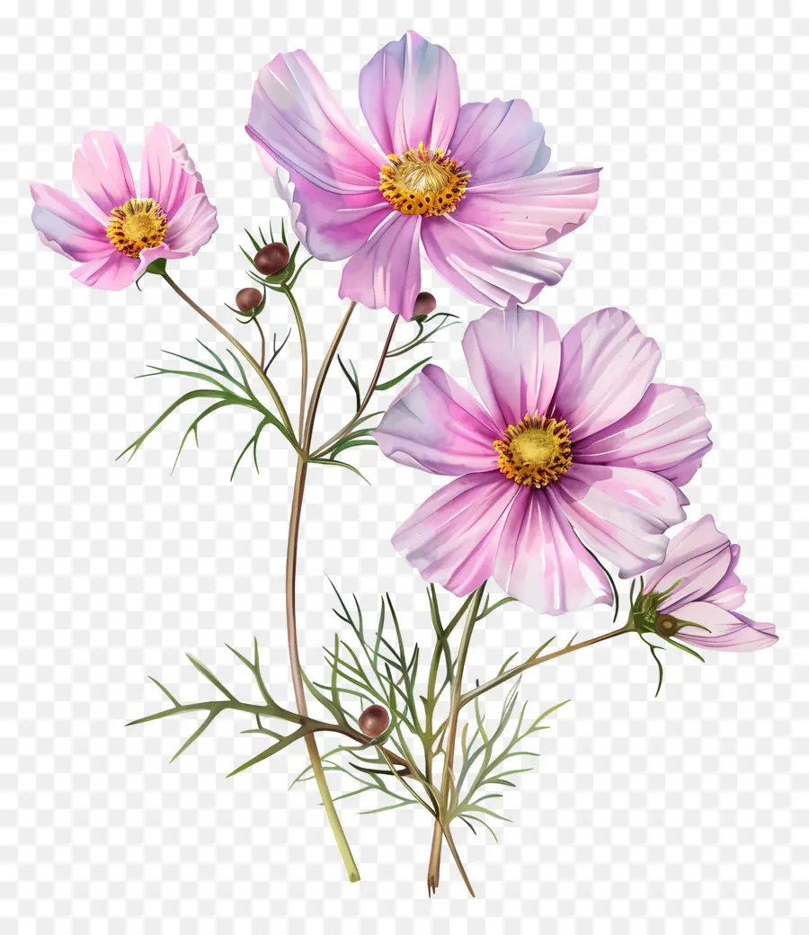 Cosmos Flor，Flores Cor De Rosa PNG