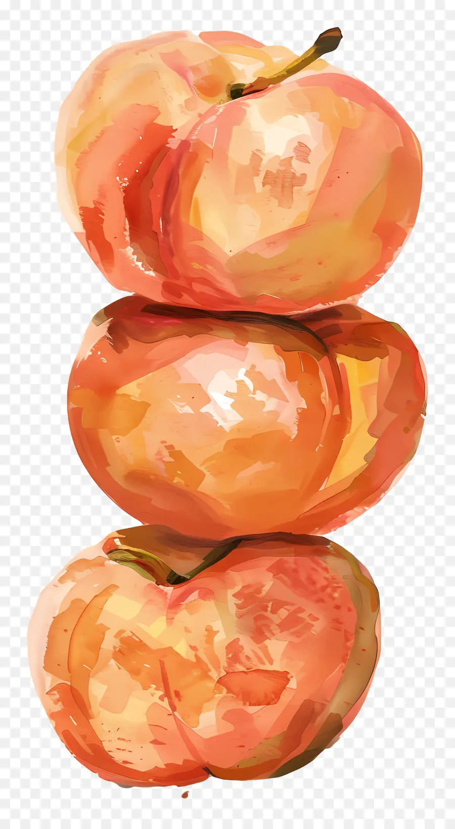 Pêssego，Pintura Em Aquarela PNG