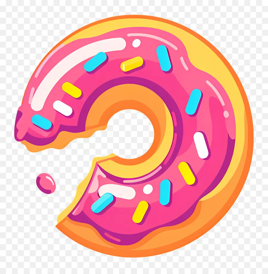 Donut Mordido，Donut Rosa PNG